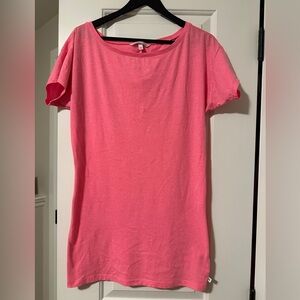 Victoria’s Secret Neon Bright Pink Crew Neck Long T-shirt Size Small